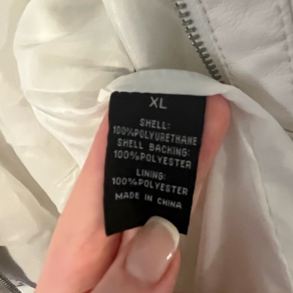 White Baccini Faux Leather Jacket - Picture 3 of 3